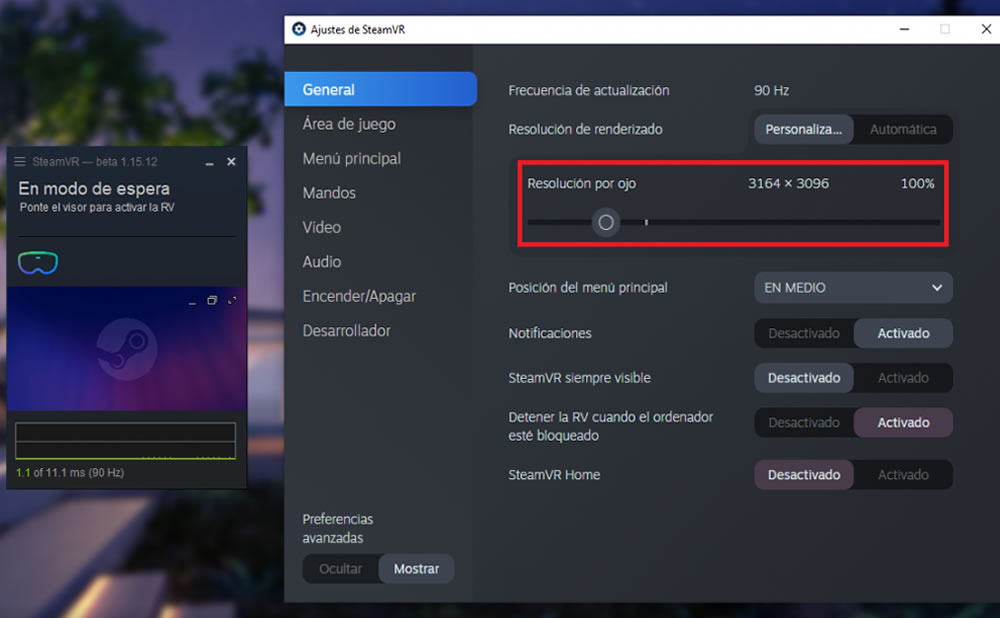 Seguimiento del hp reverb g2 muy correcto pero no genial