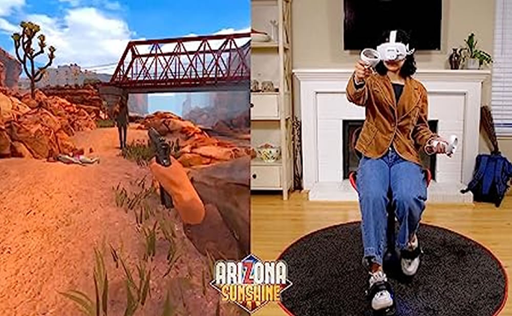 Combinando la seguridad del espacio de juego y la enfermedad del simulador zapatos y tapetes ciberneticos valve index