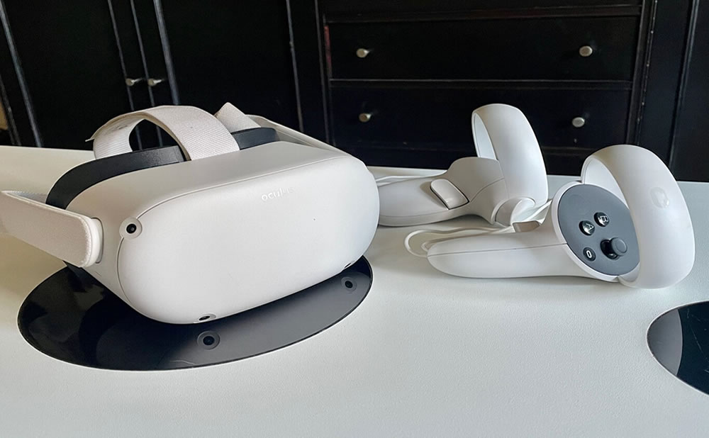 Dispositivo vr meta quest 2 presentacion confortable