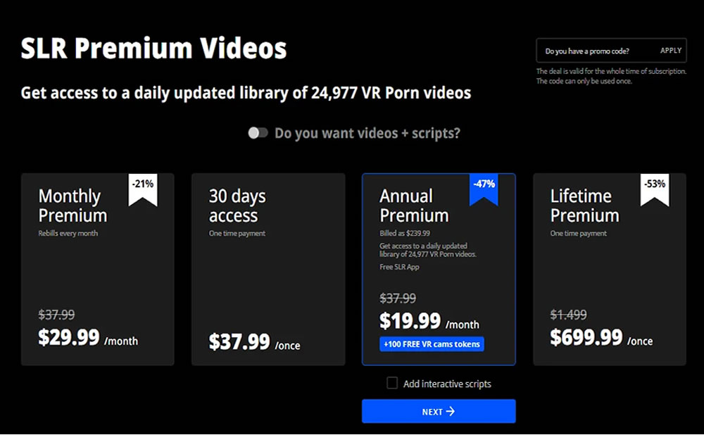 Descubre los costos y ofertas del sitio porno VR SexLikeReal